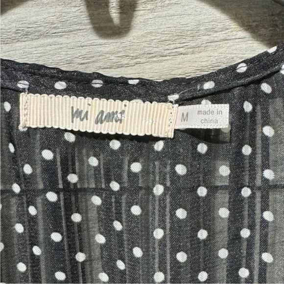 NWOT Francesca Mi Ami V-Neck Polka Dot Long Sleeve Dress Medium - Picture 11 of 11